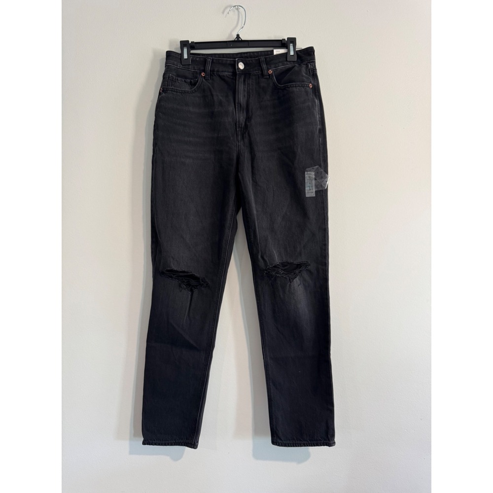 Mom Jean American Eagle Strigid Womens 6 Regular Black Super High Rise 90s‎